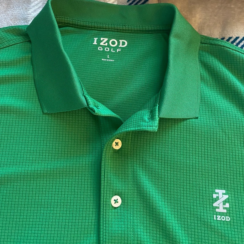 Izod green golf polo shirt. Mens size large